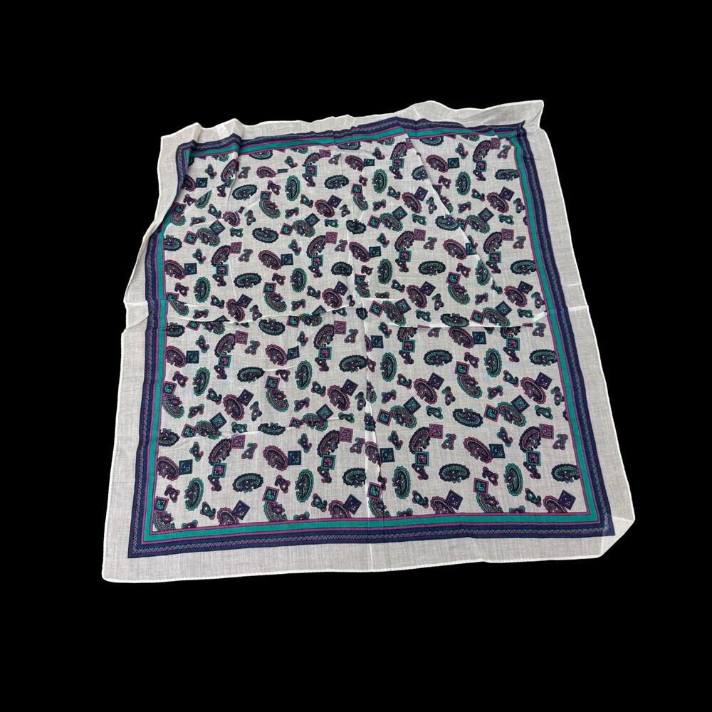 Cotton Italy 16” Vintage Handkerchief Neckerchief Bandana Pocket Square Scarf